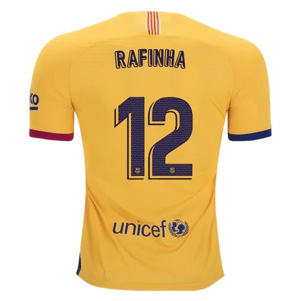 Maillot Football Barcelone NO.12 Rafinha Exterieur 2019-20 Jaune